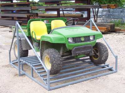 front view of an atv on a cattle guard