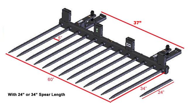 bucket fork dimensions and diagram