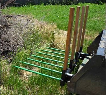 bucket fork with 7 spears for removing debris