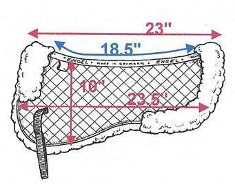 sheepskin saddle pad measurement diagram