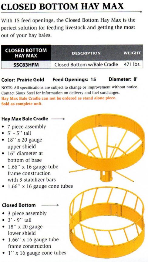 dimensions of livestock feeder