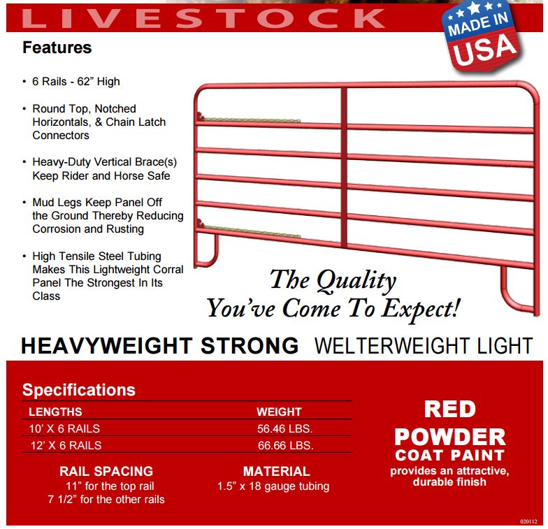 livestock corral panel