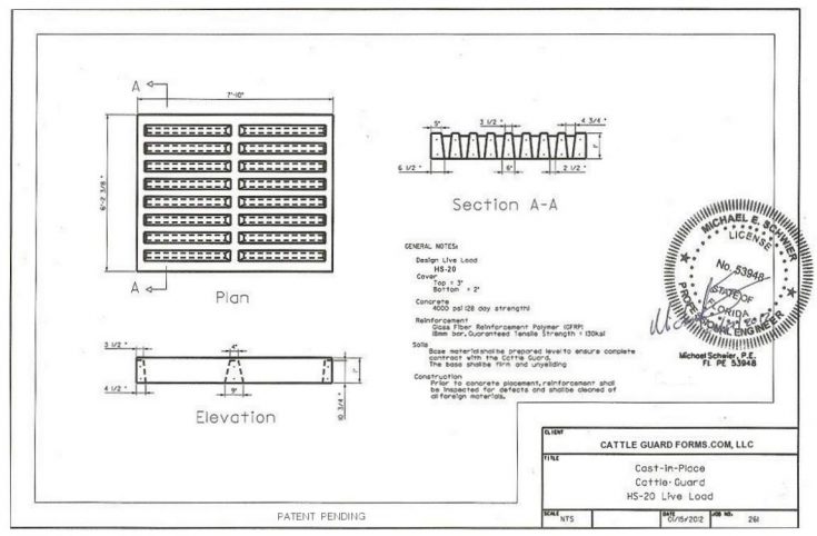 engineering cattle guard certification letter