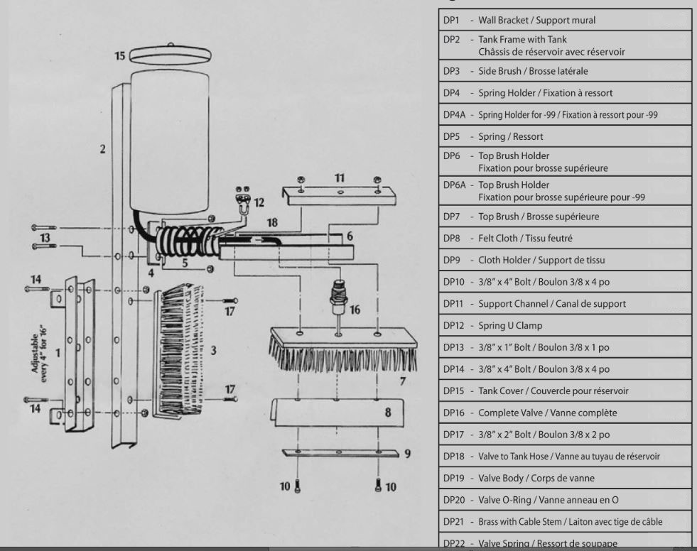 cattle oiler parts list