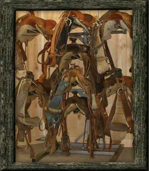 saddle rack holding eight saddles