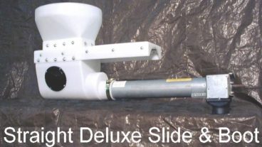 Straight slide valve with auger unloader boot attached
