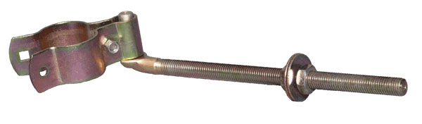 close up of a gate hinge with J-bolt