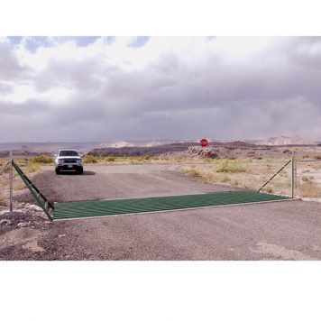 truck on cattle guard