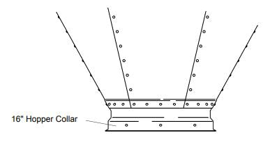 diagram of the collar attached to the bottom of a bin