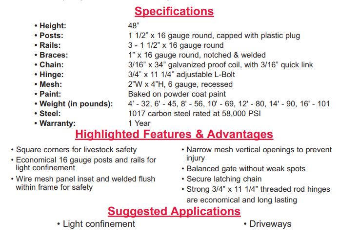 details of wire filled gate