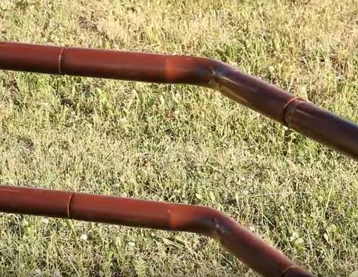 pipe fence connection in a 45 degree configuration