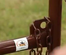 the chain latch lock on the gate