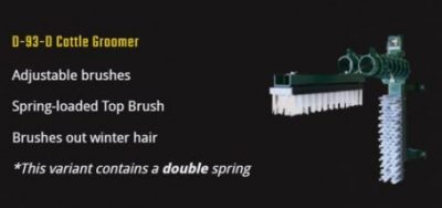 cattle brush with heavy duty double top springs
