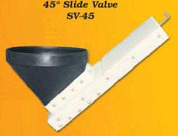 grain bin slide valve and 45-degree boot assembly
