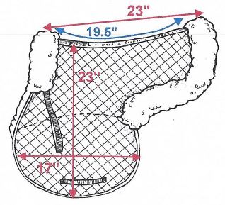 saddle pad dimensions