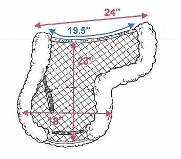 english contoured saddle pad dimensions