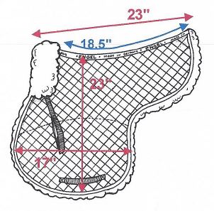 English saddle pad dimensions