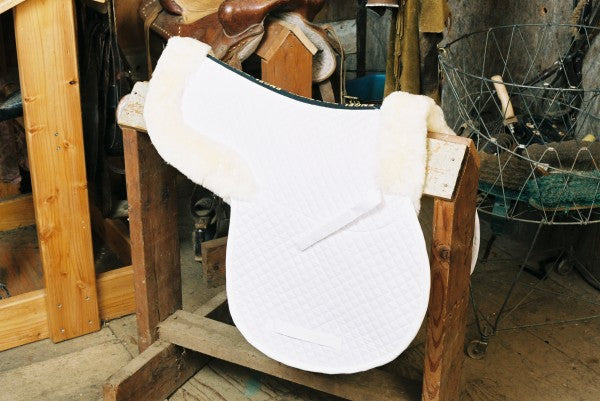 sheepskin saddle pad in white