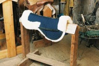 blue sheepskin saddle pad