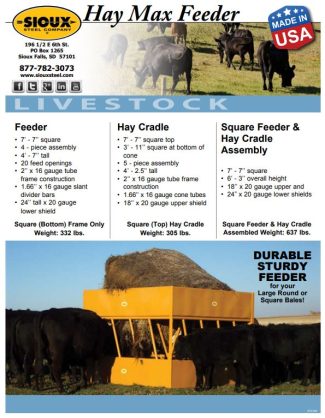 Cattle feeder specifications