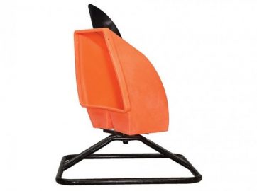 an orange upright mineral feeder