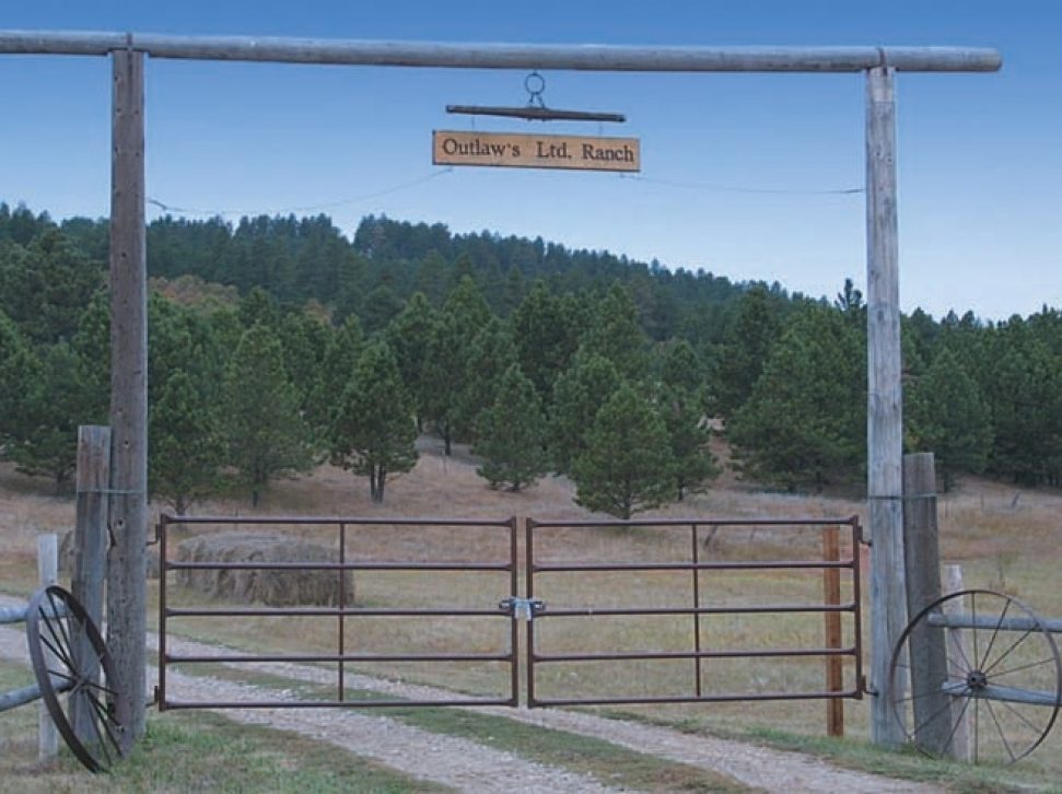 gate at entry to a ranch driveway
