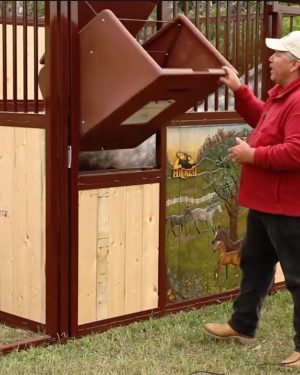 tilted horse hay feeder