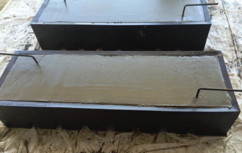 cattle guard forms filled with cement