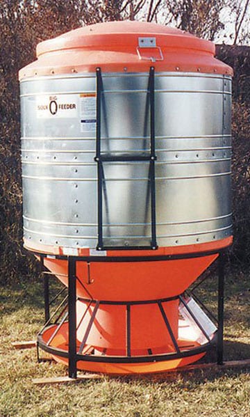 hog feeder set up outdoors
