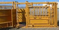 squeeze chute on livestock working equipment