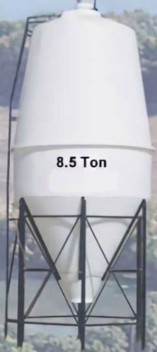 Large outdoor poly grain bin on farm for high-volume grain and feed storage