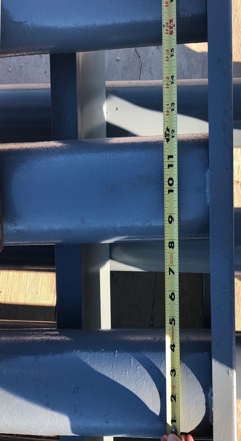 Cattle Guard Rail Spacing for round top grid