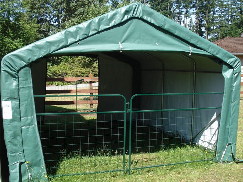 instant garage set up with entry gates