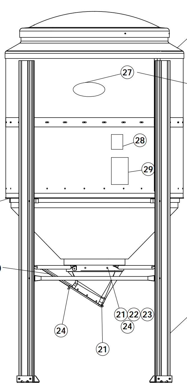 small feed bin assembled diagram