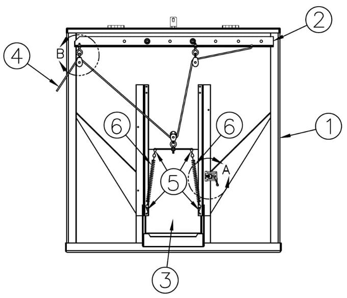 cattle cube feeder rope and pulley diagram