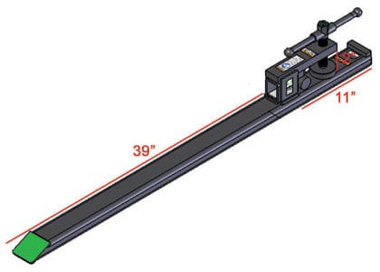 dimension diagram for the light duty pallet fork