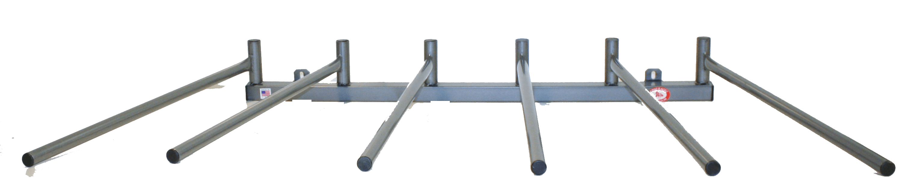 saddle pad rack with 6 arms in wall mount with horizontal configuration