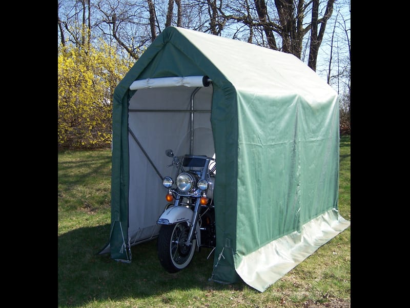 motorcylce storage shed
