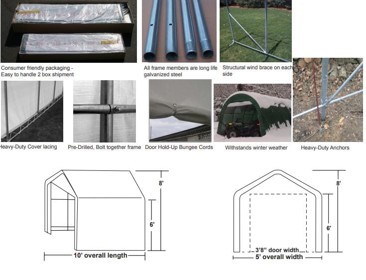 storage shed diagram and dimensions