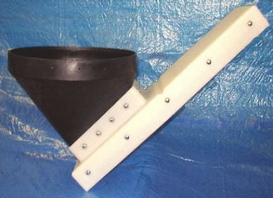 feed bin slide valve mounted to 45-degree boot