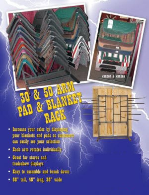 saddle pad rack brochure with 30 and 50 arm options
