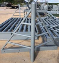 a cattle guard wing standing upright by itself