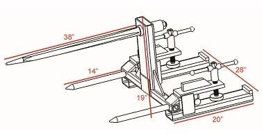 bucket spear for hay dimensions