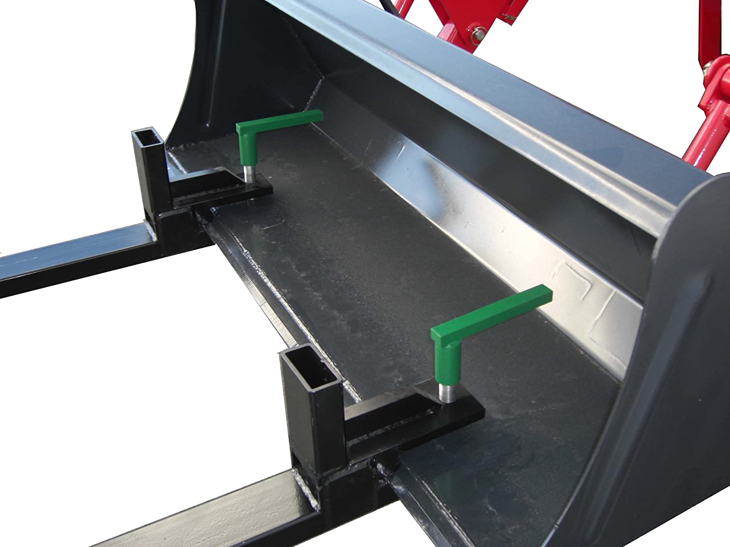 close up of tractor forks on a bucket