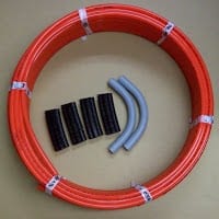 close up picture of the PEX tubing and connectors