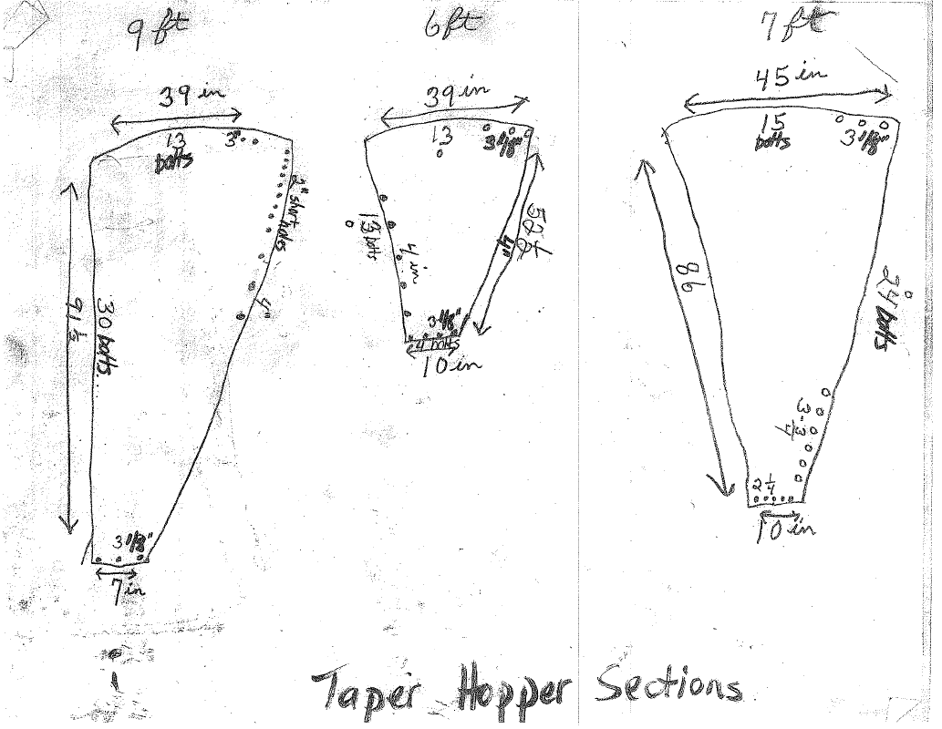 Tapper Hopper Panel Dimensions