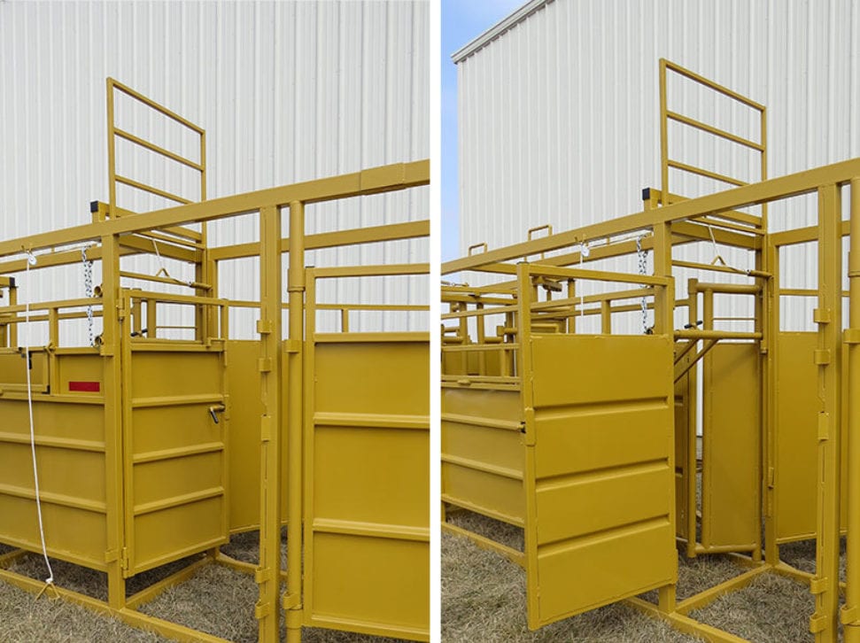 cattle alley lift gate in raised position