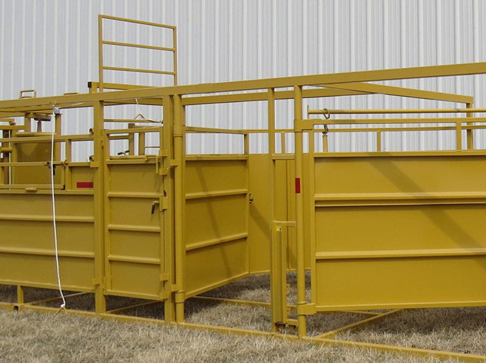 side view of the livestock lift gate