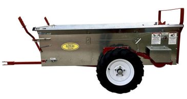 The left side of the manure spreader trailer