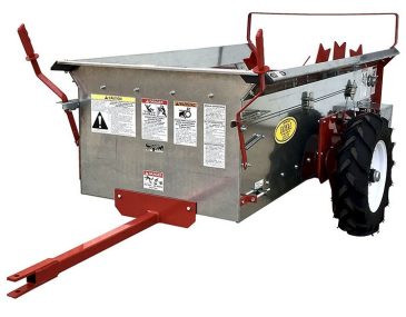 Front left side of manure spreader